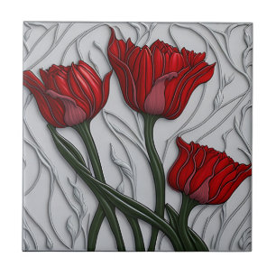 Carreau Décor floral 3D Carrelage en céramique Art Nouveau