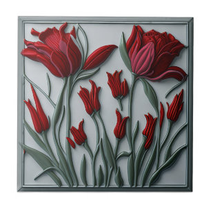 Carreau Décor floral 3D Carrelage en céramique Art Nouveau