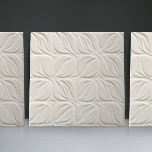 Carreau Décor minimaliste blanc verni Faux Relief