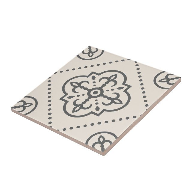 Carreau Décor Motif noir blanc géométrique (Côté)