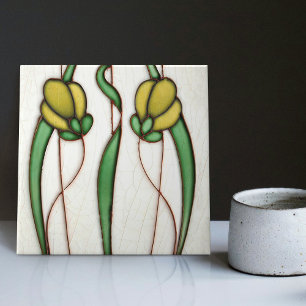 Carreau Décor Mur Crocus Jaunes Art Nouveau Art Déco