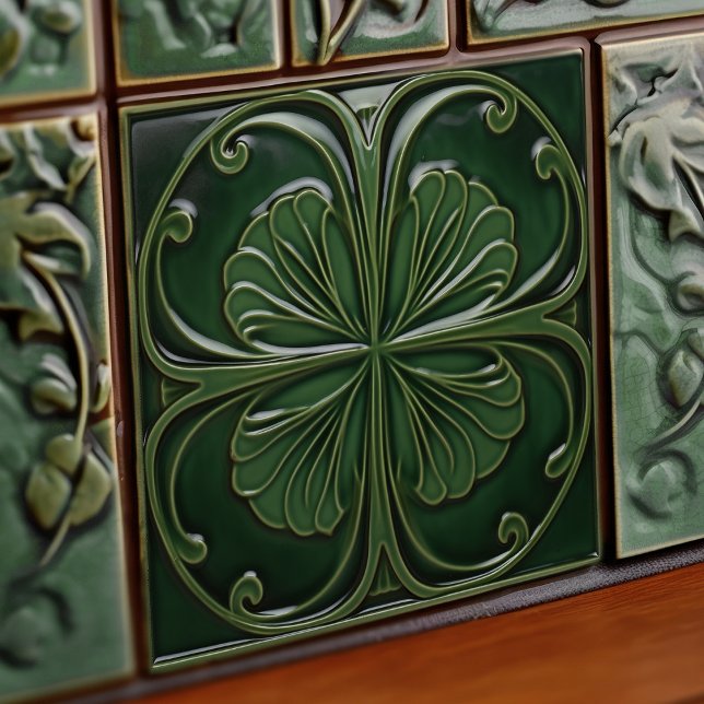 Carreau Décor vert Emerald Mur Art Nouveau Ceram (Créateur téléchargé)