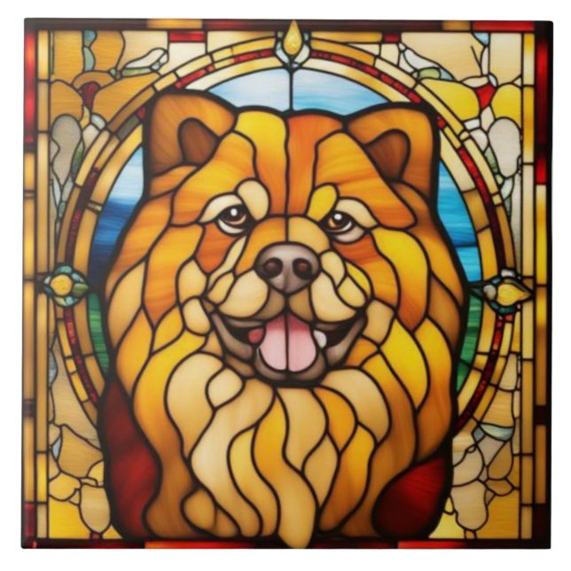 Carreau décoratif mignon Chow Chow (Devant)