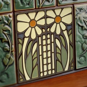 Carreau Décoration murale Art Déco florale Primrose Art No