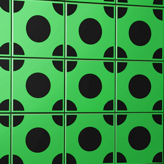 Carreau Décoration murale verte émeraude et noire | Carré  (Black and green ceramic tiles
)