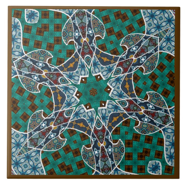 Carreau Decorative Mandala Ceramic Tile (Devant)