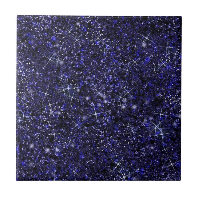 Carreau Deep Delft Midnight Blue Color Faux Parties scinti (Devant)