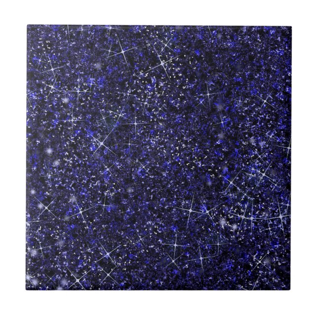Carreau Deep Delft Midnight Blue Color Faux Parties scinti (Devant)
