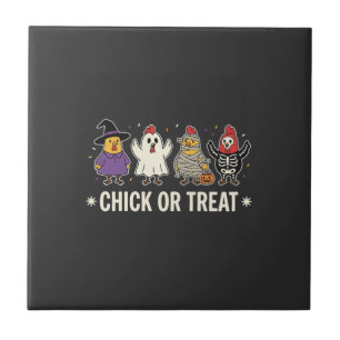 Carreau Déguisement de poulet drôle de Chick ou Treat pour