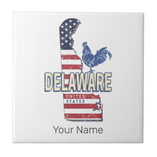 Carreau Delaware États-Unis Retro State Map Vintage USA