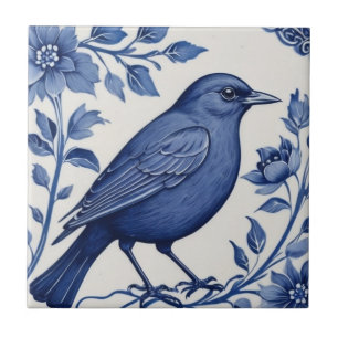 Carreau Delft Bird Classique Bleu et Blanc