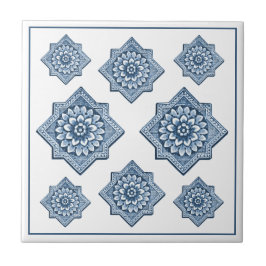 Carreau Delft Blue Chine Look Motif de fleurs ornementales