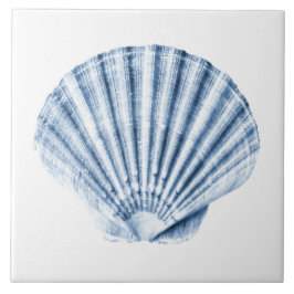 Carreau Delft Blue Clam Sea Shell Nautical Beach House
