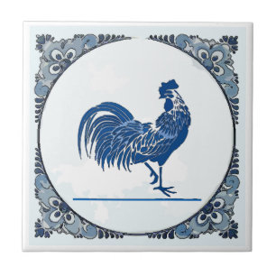 Carreau Delft look Rooster, change image,  Ceramic Tile
