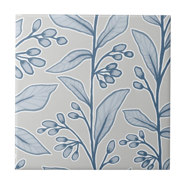 Carreau Delicic Botanic Reverie L1 gris blanc Plante (Devant)