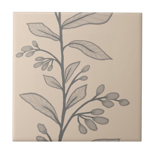 Carreau Delicic Botanic Reverie L5 Grand Mur Plante gris (Devant)