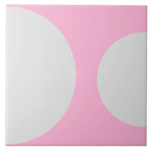 Carreau Demi-Cercle Moderne Simple Rose Blanc Cute Girl