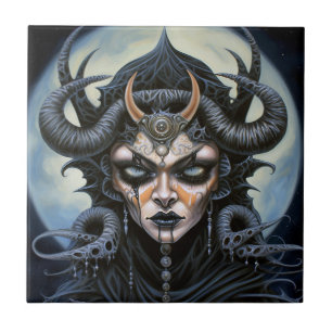 Carreau Demon Woman Queen Dark Imaginaire Art