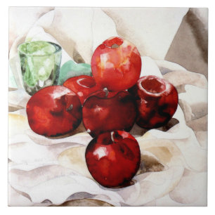 Carreau Demuth - Pommes et verre vert