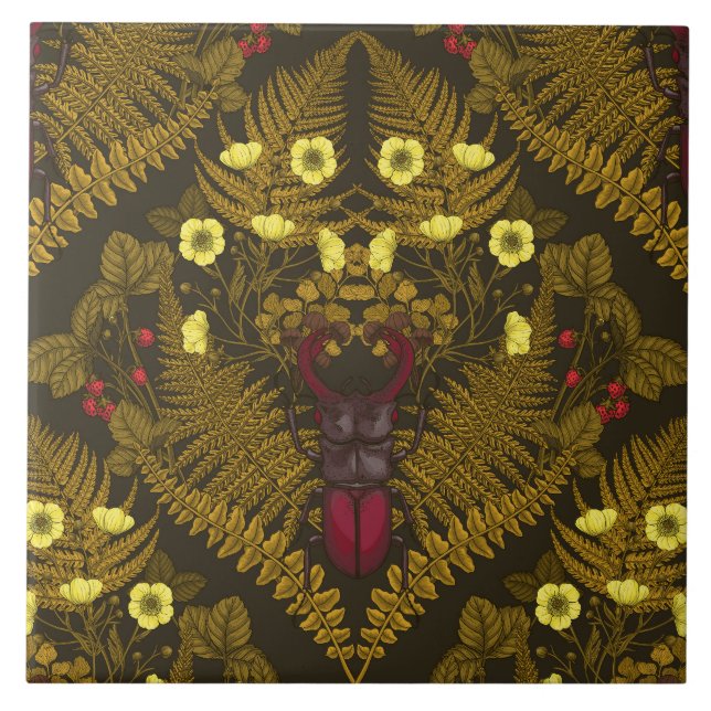 Carreau Dendroctones et fougères (Devant)