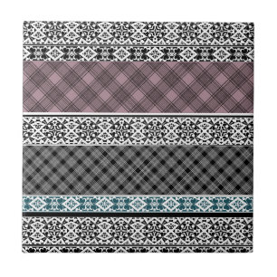 Carreau Dentelle patchwork noir et blanc