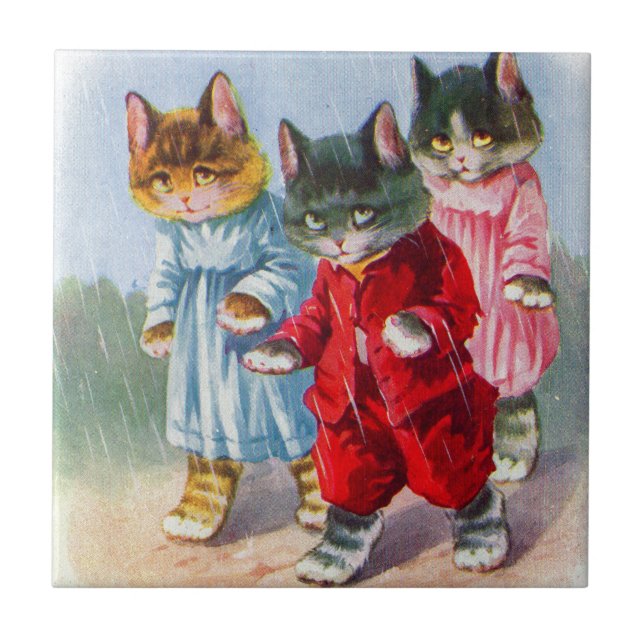 Carreau Des chatons habillés dans les années 1930 sous la  (Devant)