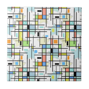 Carreau Des étoiles sur un arrière - plan à damiers. 