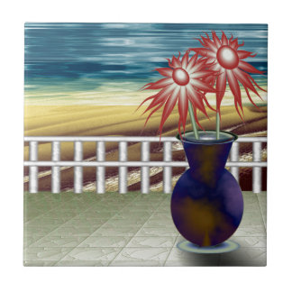 Carreau Des fleurs sereines sur un carrelage en céramique 