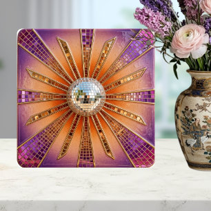 Carreau Désert Disco Éclat de soleil Violet Rétro Coucher 