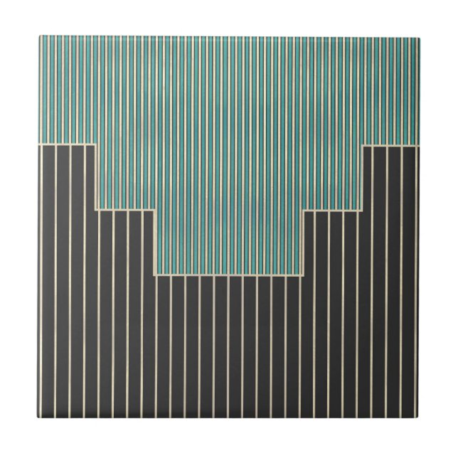 Carreau Design Abstrait, élégant, géométrique, lignes (Devant)