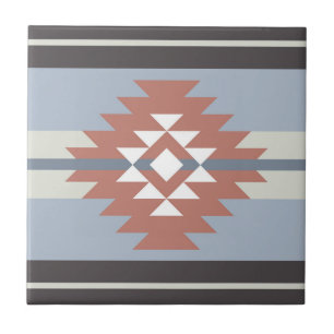 Carreau Design aztèque en rose et bleu