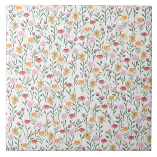 Carreau Design couleur Fleur sauvage aquarelle