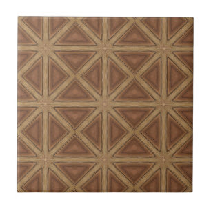 Carreau Design d'art géométrique en étoile de bois