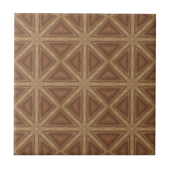 Carreau Design d'art géométrique en étoile de bois (Devant)