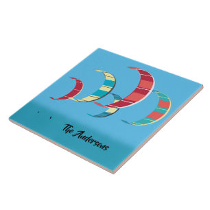 Carreau Design de Kiteboard bleu
