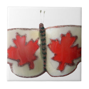 Carreau Design de papillon du drapeau canadien