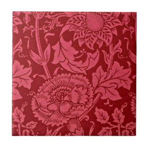 Carreau Design floral rose framboise et rose