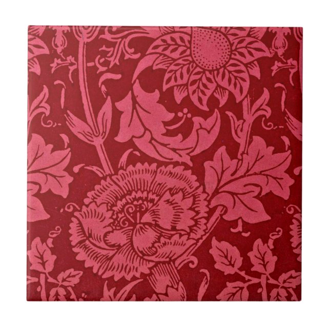 Carreau Design floral rose framboise et rose (Devant)