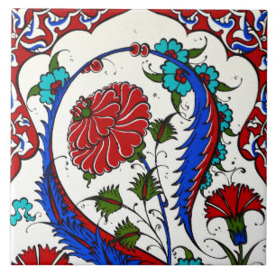 Carreau design floral turkmène