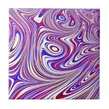 Design fractal rouge, blanc et bleu