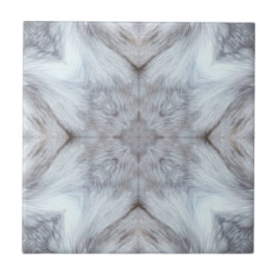 Carreau Design géométrique du loup de furie gris 