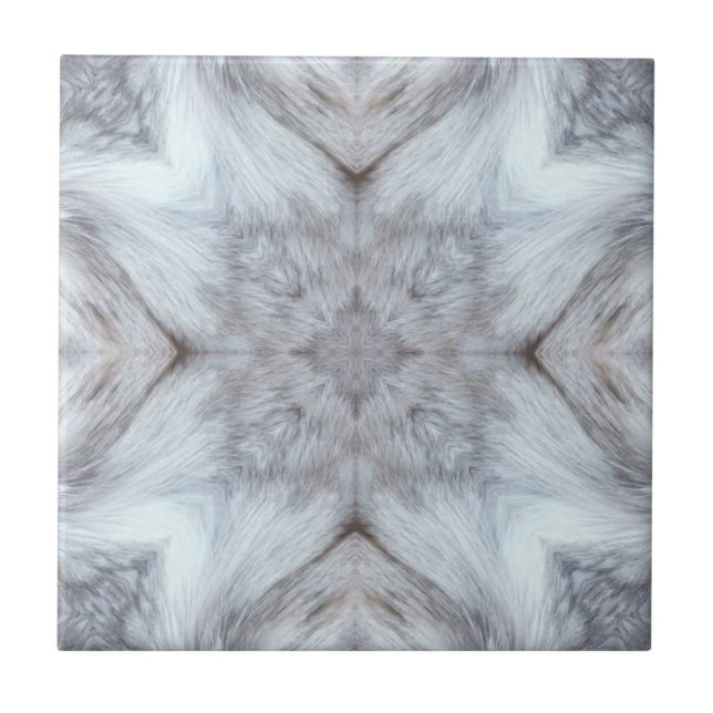 Carreau Design géométrique du loup de furie gris  (Devant)