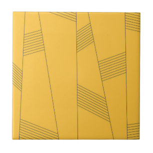 Carreau Design graphique abstrait simple, jaune et moderne