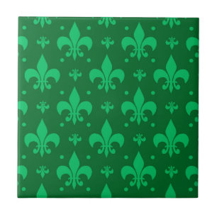 Carreau Design Motif Fleur de lis vert