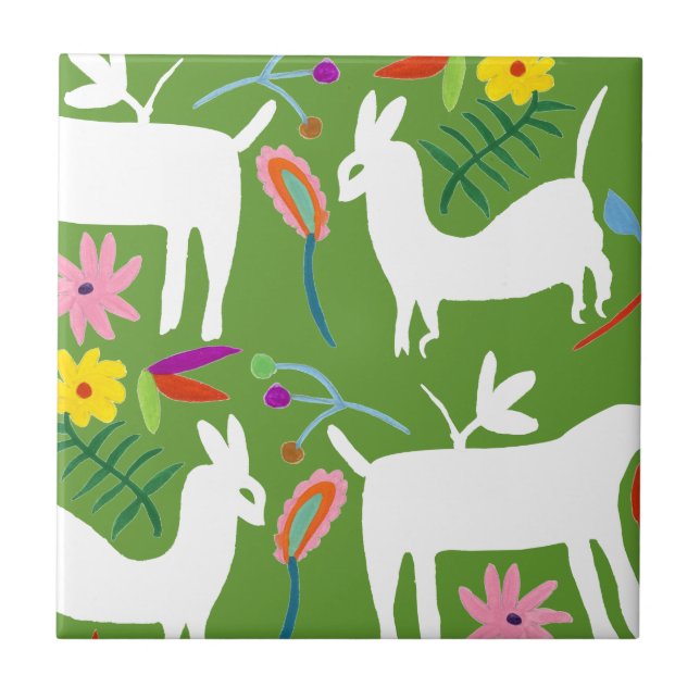 Carreau Design Otomi moderne | Llama Donkey Design (Devant)