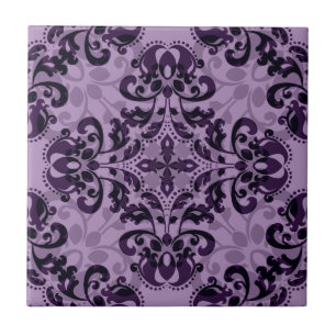Carreau Désir pourpre de damassé