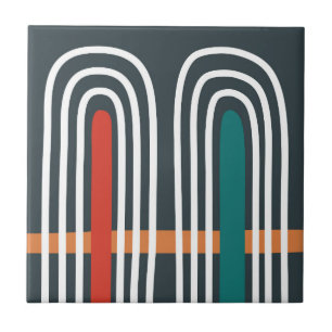 Carreau Dessin abstrait d'art boho arc-en-ciel