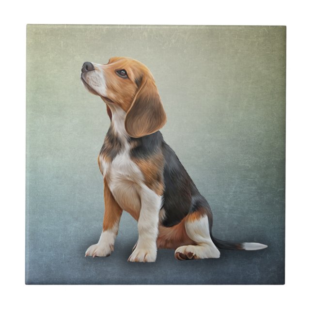 Carreau Dessin Beagle de chien 7 (Devant)