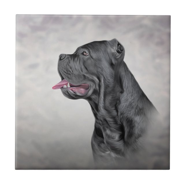 Carreau Dessin chien Cane Corso - Mastiff italien (Devant)