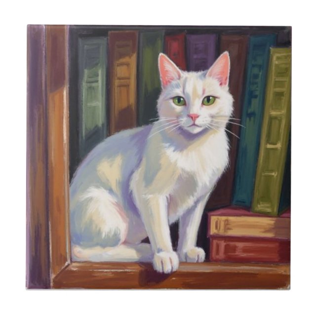 Carreau Dessin de chat blanc (Devant)